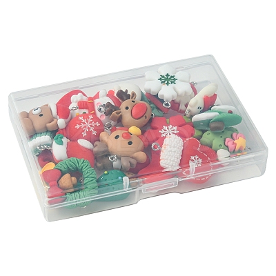26Pcs 26 Styles Christmas Theme Opaque Resin Pendants RESI-FS0001-74-1