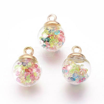 Transparent Glass Bottle Pendants GLAA-L018-02-1