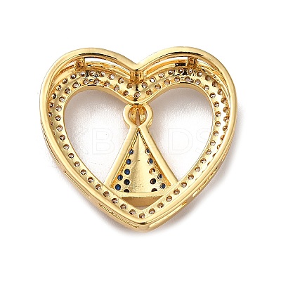 Eco-Friendly Rack Plating Brass Micro Pave Cubic Zirconia Slider Charms LS-KK-F853-33G-1