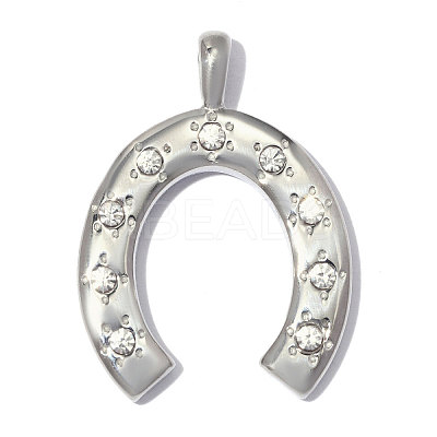 304 Stainless Steel with Crystal Rhinestone Pendants RB-OY001-54P-1