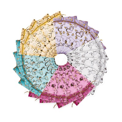 Heart Printed Organza Bags OP-PH0001-11-1