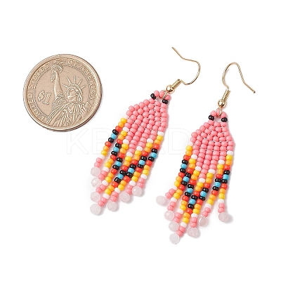 Bohemian Glass Seed Beads Dangle Earrings EJEW-MZ00338-04-1