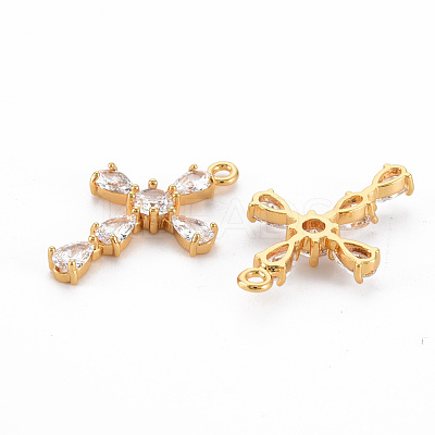 Brass Clear Cubic Zirconia Pendants KK-N233-103-NF-1
