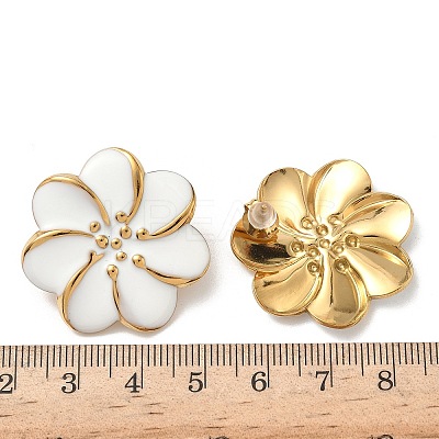 304 Stainless Steel Flower Stud Earrings EJEW-A147-01G-1