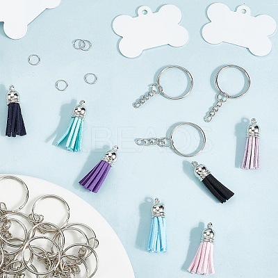 DIY Blank Double-sided Heat Transfer Aluminium Pendant Keychain Making Kits DIY-SP0005-26C-1