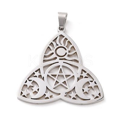 Non-Tarnish 304 Stainless Steel Hollow Pendants STAS-P313-04P-1
