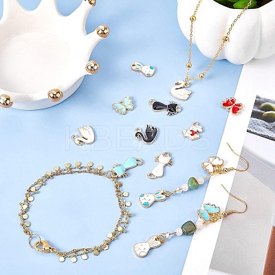 Alloy Enamel Pendants ENAM-NB0001-35LG-1