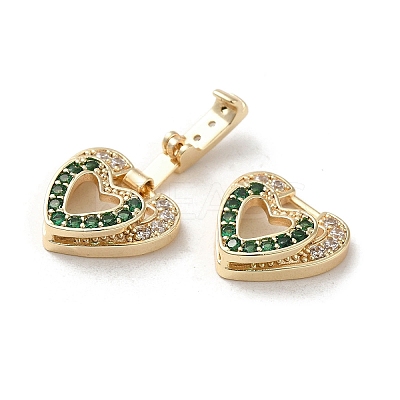 Brass Micro Pave Cubic Zirconia Fold Over Clasps KK-H455-53G-04-1