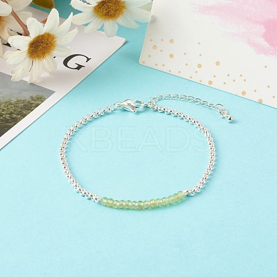 Natural Peridot Beaded Bracelets BJEW-JB06384-05-1