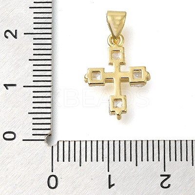 Brass Pave Clear Cubic Zirconia Pendants KK-M101-05G-08-1
