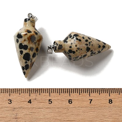 Natural Dalmatian Jasper Pendants G-Z055-02P-01-1