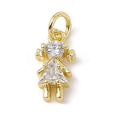 Brass Micro Pave Cubic Zirconia Charms ZIRC-F132-22G-1