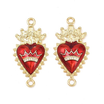 Brass Pave Clear Cubic Zirconia Connector Charms KK-L251-18G-03-1