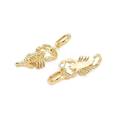 Brass Scorpion European Dangle Charms KK-L256-05G-1