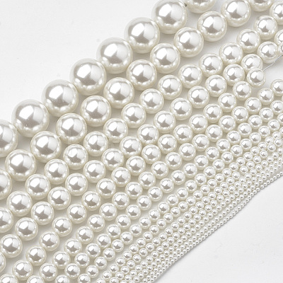 Eco-Friendly Plastic Imitation Pearl Beads Strands MACR-S285-8mm-05-1