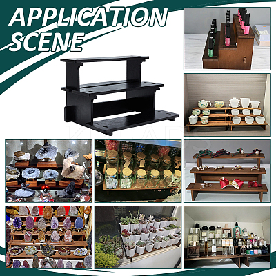 1 Bag 3-Tier Wood Display Riser Stands for Cosmetic ODIS-PH0002-02-1