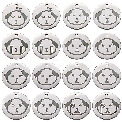 16Pcs 8 Style Stainless Steel Pendants STAS-SZ0002-01-1