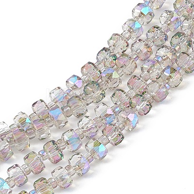 Transparent Electroplate Glass Beads Strands EGLA-F153-HR01-1