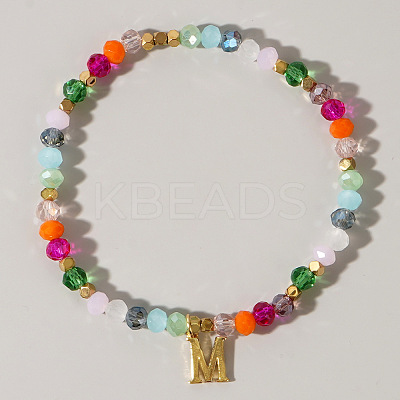 Brass Initial Charm Bracelets KC4213-13-1