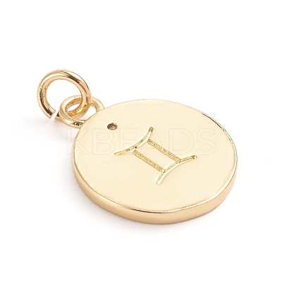 Brass Micro Pave Cubic Zirconia Pendants ZIRC-E164-34J-G-1