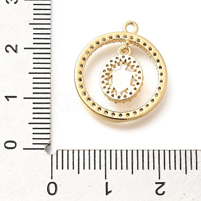 Brass Micro Pave Cubic Zirconia Pendants KK-G519-05G-04-1