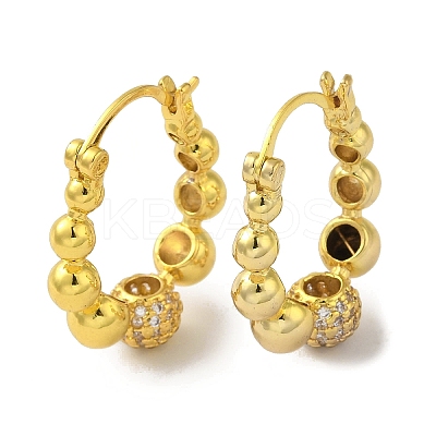 Rack Plating Brass Micro Pave Cubic Zirconia Hoop Earrings EJEW-R162-41G-1