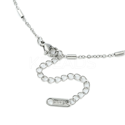 304 Stainless Steel Column Link Chain Necklace for Men Women NJEW-YW0001-15-1