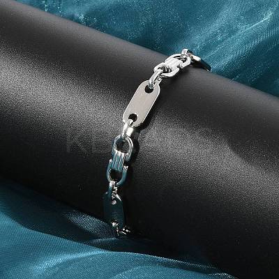 304 Stainless Steel Oval Link Chain Bracelets for Women Men BJEW-F488-57P-1