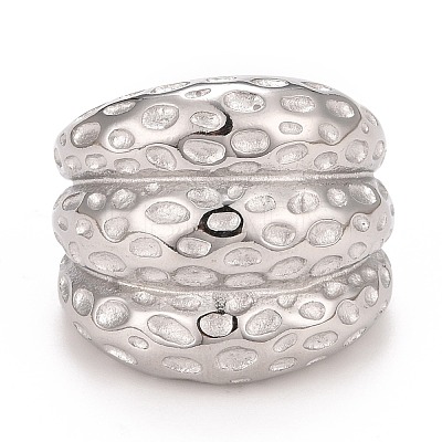 Non-Tarnish 304 Stainless Steel Textured Chunky Finger Ring for Men Women RJEW-B040-08P-1