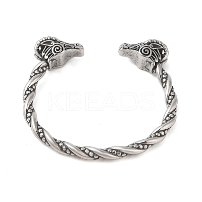 Viking 304 Stainless Steel Open Cuff Bangles for Men BJEW-U001-07G-G-1