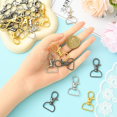 30Pcs 3 Colors Zinc Alloy Swivel D Rings Lobster Claw Clasps FIND-YW0008-62-1