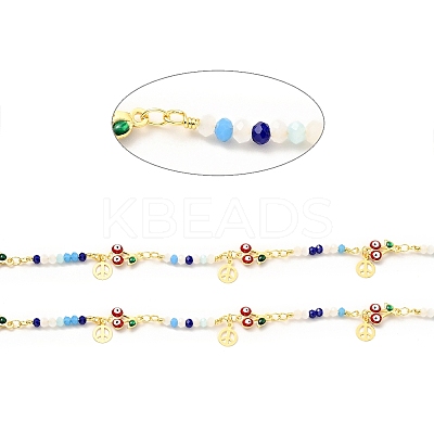 Enamel Cherry with Evil Eye Link Chains CHC-G017-22G-01-1