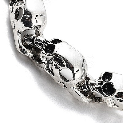 Retro Alloy Skull Link Chains Bracelets for Women Men BJEW-L684-003AS-1