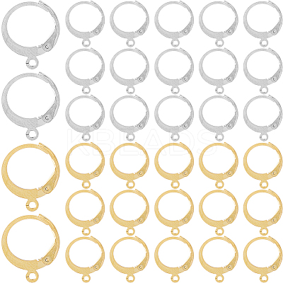 2 Colors 304 Stainless Steel Leverback Earring Findings STAS-SP0001-09B-1