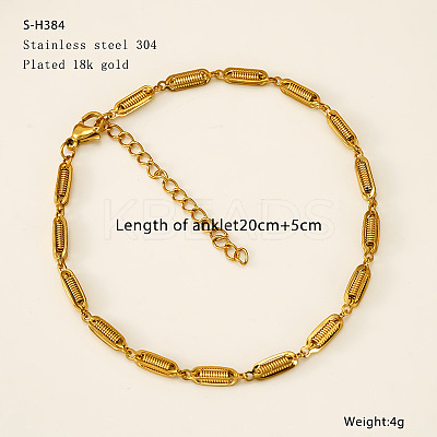304 Stainless Steel Column Link Chain Anklets FS-WG7E8C4-09-1