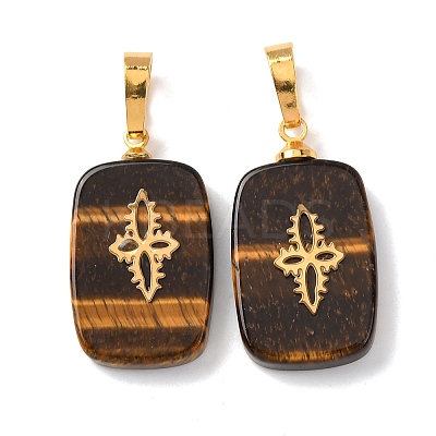 Natural Tiger Eye Pendants G-G461-07G-05-1