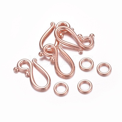 Alloy Hook and Eye Clasps LF1277Y-RG-NR-1