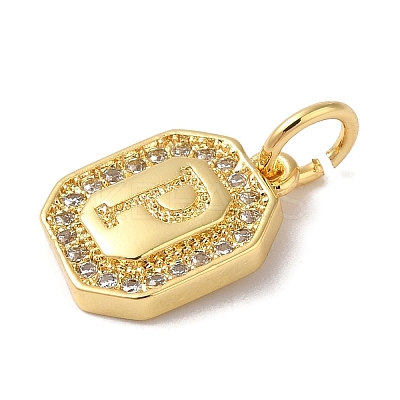 Real 18K Gold Plated Brass Micro Pave Clear Cubic Zirconia Pendants KK-L216-002G-P-1