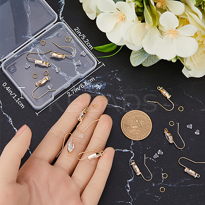 12Pcs Brass with Cubic Zirconia Earring Hooks DIY-CN0002-83-1