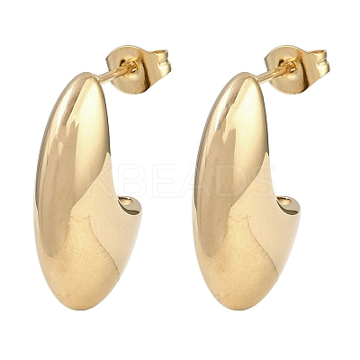 304 Stainless Steel Teardrop Stud Earrings EJEW-D335-01G-1