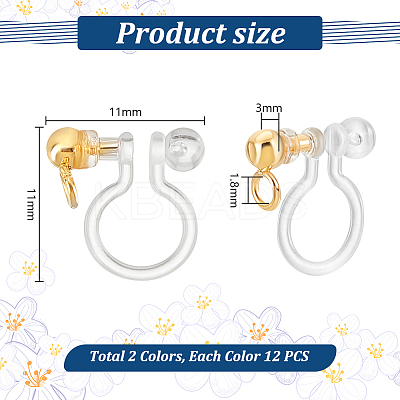 24Pcs 2 Colors Plastic Clip-on Earring Findings STAS-PH0005-70-1