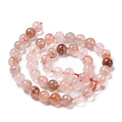 Natural Red Hematoid Quartz/Ferruginous Quartz Bead Strands G-E571-03A-1