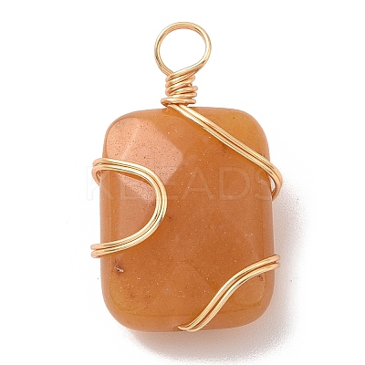 Natural Mixed Stone Rectangle Pendants PALLOY-JF02106-1