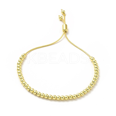 Rack Plating Brass Round Bead Slider Bracelets for Women BJEW-M232-01G-A-1