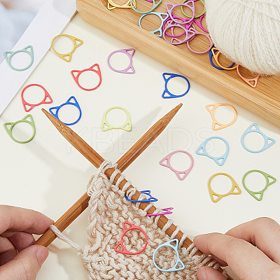 96Pcs 12 Colors Baking Paint Iron Stitch Markers IFIN-HS0001-05-1