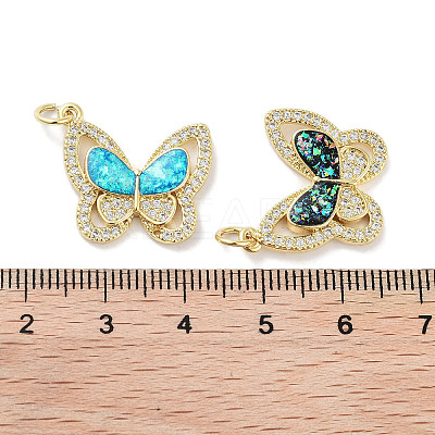 Brass Micro Pave Clear Cubic Zirconia Pendants KK-L213-002G-1