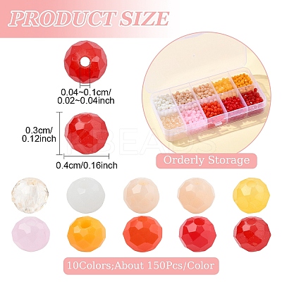 1500Pcs 10 Styles Imitation Jade Glass Beads DGLA-YW0001-41-1