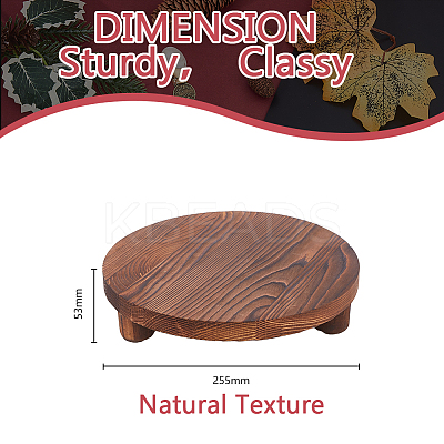 Wood Round Plant Saucer AJEW-WH0473-07B-1