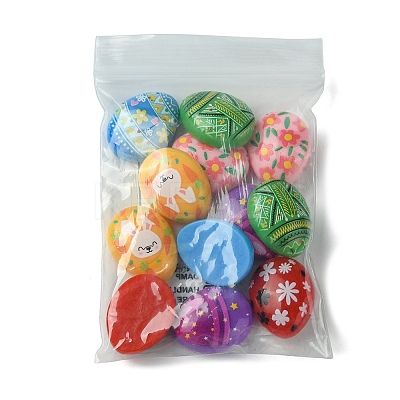 12Pcs 6 Colors Easter Cartoon Opaque Resin Cabochons RESI-FS0001-56-1