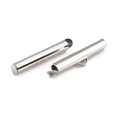 Non-Tarnish 304 Stainless Steel Slide On End Clasp Tubes STAS-C044-08C-P-1